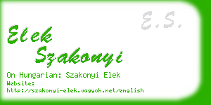 elek szakonyi business card